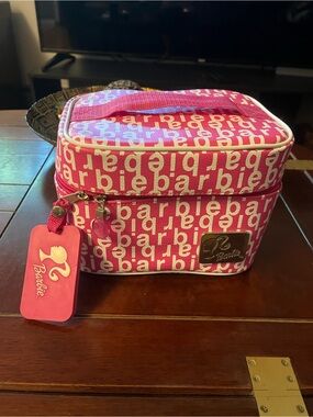 Barbie Pink Logo Cosmetic Case - Compact Travel Bag 2003